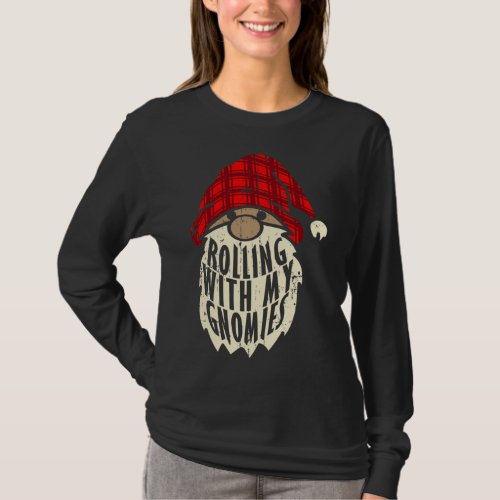 Funny Elf Beard Christmas Gnomies Matching Family  T_Shirt