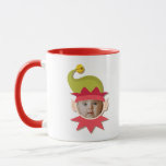 Funny Elf Face Christmas Mug<br><div class="desc">Funny elf face mug. Customize with your photo.</div>