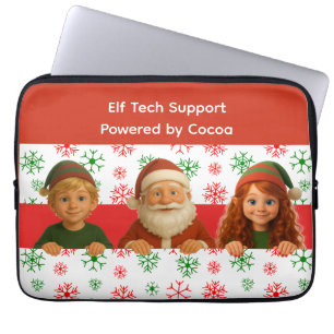 Funny Elf Faces & Legs North Pole Workshop Elect Laptop Sleeve