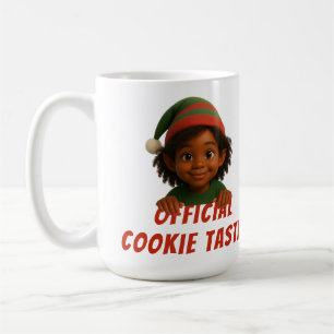 Funny Elf Faces Official Cookie Tester Christmas Coffee Mug
