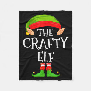 Funny Elf Family Christmas Crafty Elf Sweater Matc Fleece Blanket