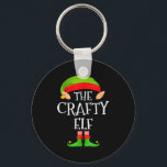 Funny Elf Family Christmas Crafty Elf Sweater Matc Keychain<br><div class="desc">Funny Elf Family Christmas Crafty Elf Sweater Matching Elf</div>
