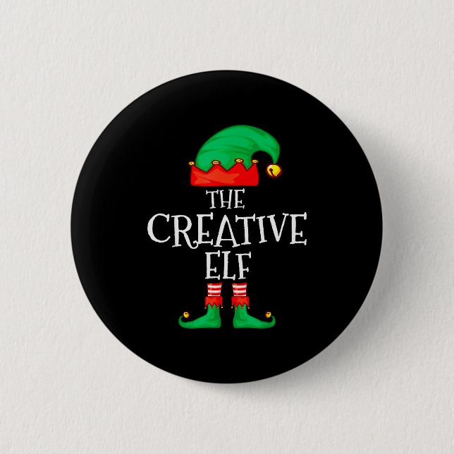 Funny Elf Family Christmas Creative Elf Sweater Me Button (Front)