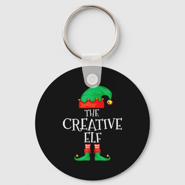 Funny Elf Family Christmas Creative Elf Sweater Me Keychain (Front)