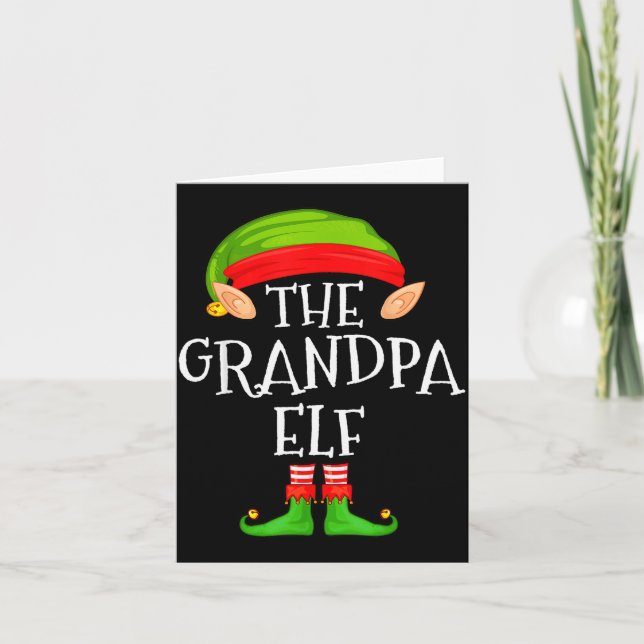 Funny Elf Family Christmas Grandpa Elf Sweater Mat Card (Front)