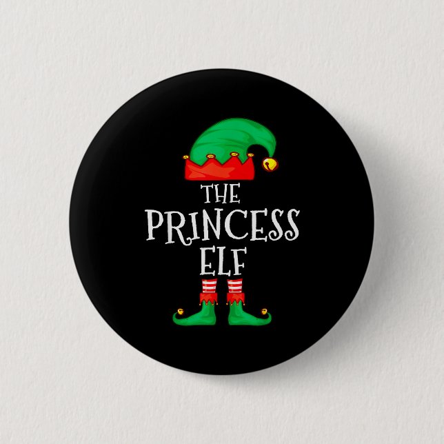 Funny Elf Family Christmas Princess Elf Sweater Me Button (Front)