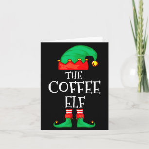 Funny Elf Family Christmas The Coffee Elf Sweater  Card