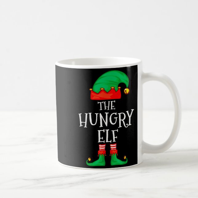 Funny Elf Family Christmas The Hungry Elf Sweater  Coffee Mug (Right)