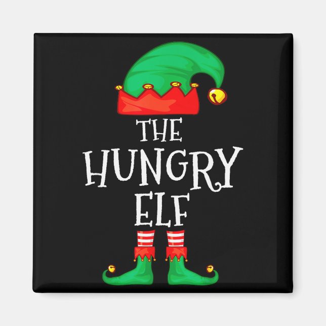 Funny Elf Family Christmas The Hungry Elf Sweater  Magnet (Front)
