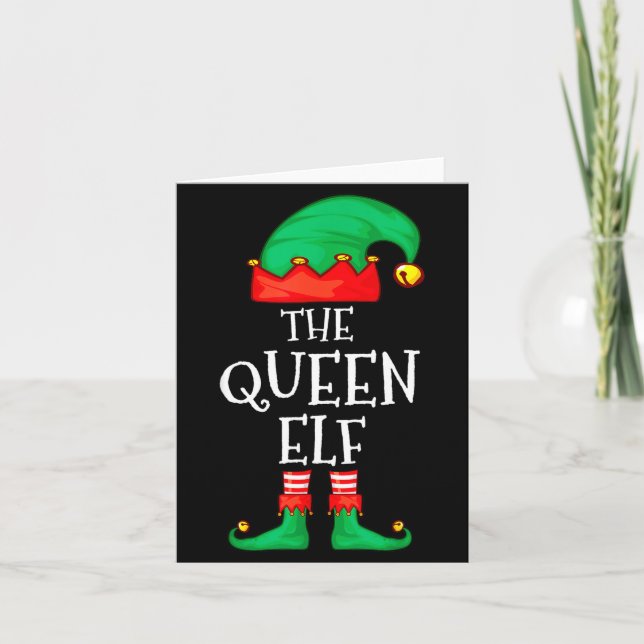 Funny Elf Family Christmas The Queen Elf Sweater M Card (Front)