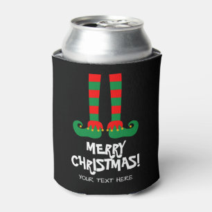 Funny elf feet custom Christmas can coolers