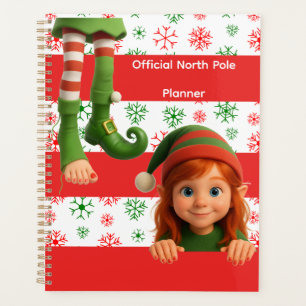 Funny Elf Front Approved by Santa Back Christmas Planner