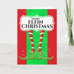 Funny elf humor merry elfin Christmas rude Card