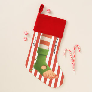 Funny Elf Legs   North Pole Mischief Christmas  Stocking