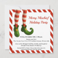 Funny Elf Legs | North Pole Mischief Holiday Invit