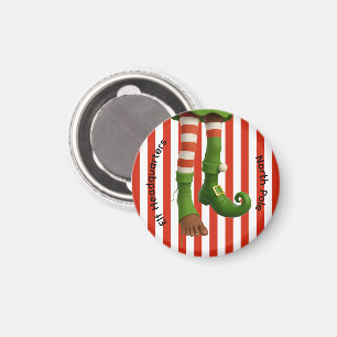 Funny Elf Legs North Pole Spirits Christmas Wine Magnet