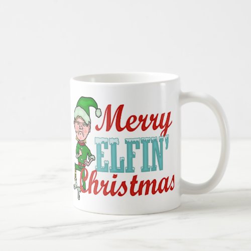 Funny Elf Merry Elfin Christmas Pun Coffee Mug