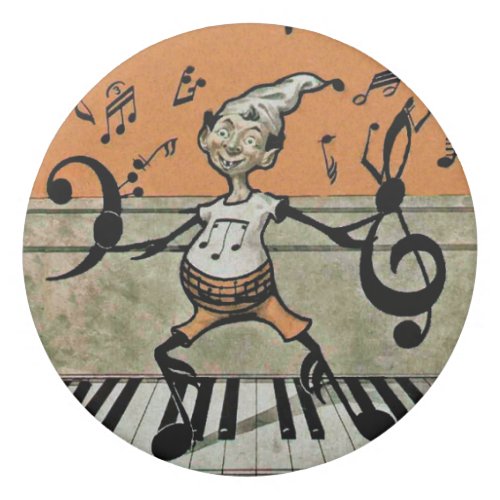 Funny Elf on Piano Keys Musical Note Arms Legs Eraser