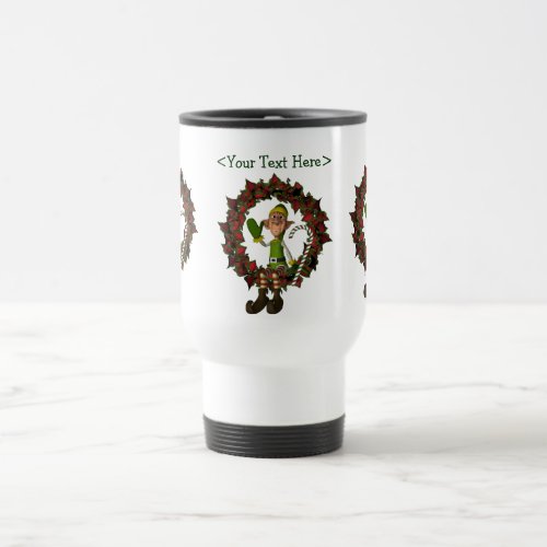 Funny Elf Personalized Christmas Holiday Travel Mug