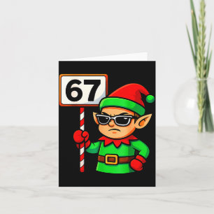 Funny Elf Six Seven 6 7 Meme Christmas Costume 67  Card
