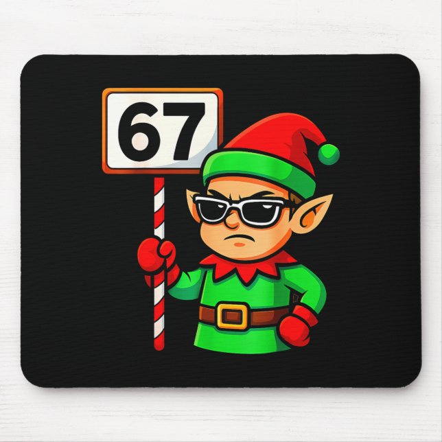 Funny Elf Six Seven 6 7 Meme Christmas Costume 67  Mouse Pad (Front)
