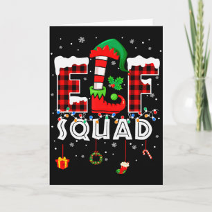 Funny Elf Squad Christmas Family Matching Pajamas Card