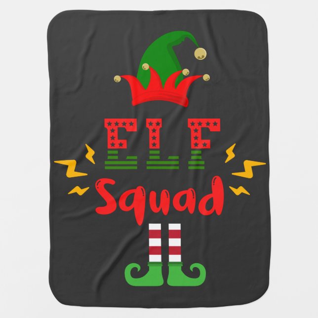 FUNNY ELF SQUAD - CHRISTMAS FUN BABY BLANKET (Front)