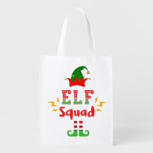 FUNNY ELF SQUAD - CHRISTMAS FUN GROCERY BAG