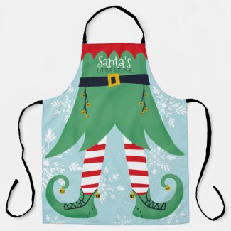 Funny elf suit illustration Santa's little helper Apron