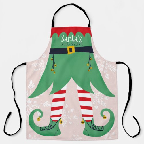 Funny elf suit illustration Santas little helper Apron