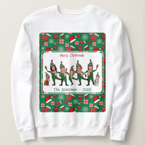 Funny Elf Your Family Of 7 Ugly Christmas Sweater