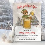 Funny Elfed Up Beer Holiday Christmas Party Invitation