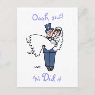 Funny Elopement Announcement Postcard Template