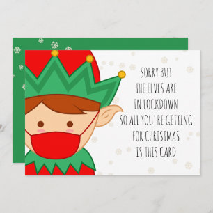 Funny Elves In Lockdown Happy Christmas Covid Holiday Card