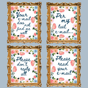 Funny Email Sayings for Principal Admin Secretary Wall Art Sets