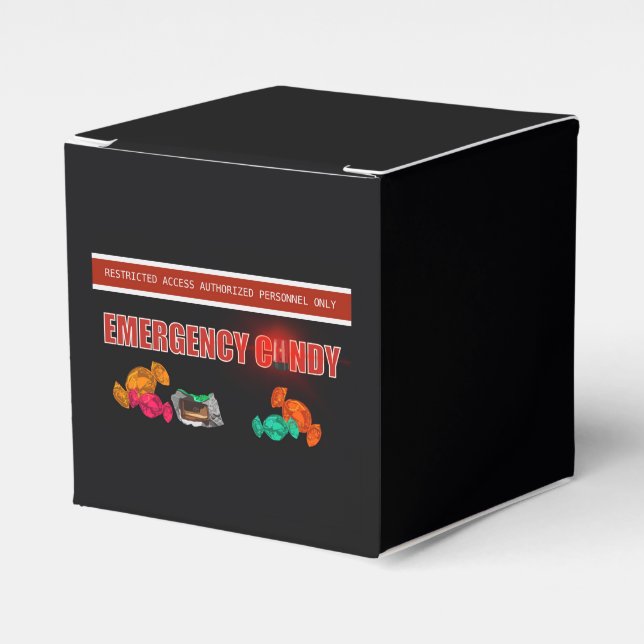 Funny Emergency Candy Construction Theme Favor Boxes (Front Side)