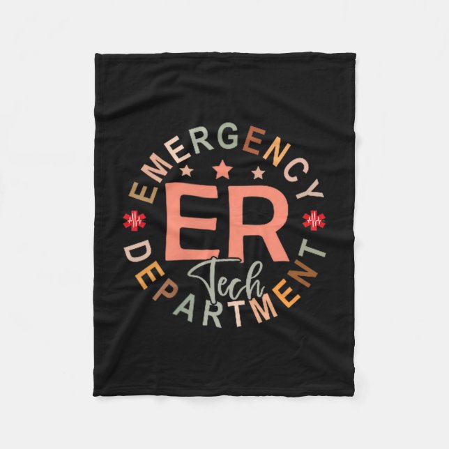 Funny Emergency Department Tech Emergency Room Tec Fleece Blanket (Front)