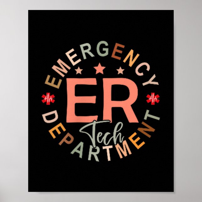 Funny Emergency Department Tech Emergency Room Tec Poster (Front)