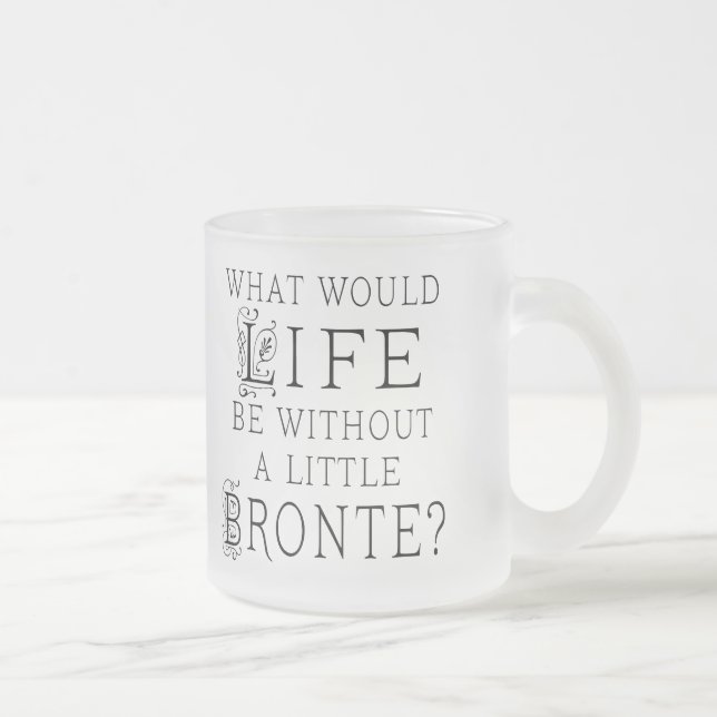 Funny Emily Bronte Reading Quote Frosted Glass Coffee Mug (Right)