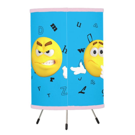 Funny Emoji Design Tripod Table Lamp (Back)