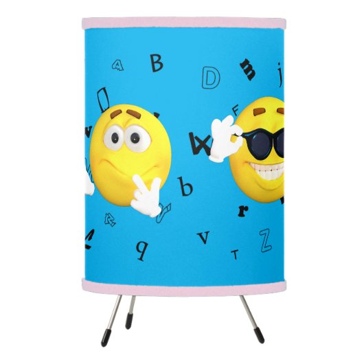 Funny Emoji Design Tripod Table Lamp (Left)