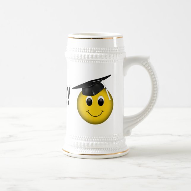 Funny Emoji "Done" Graduation Beer Stein (Right)