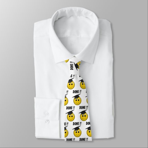 Funny Emoji Done Graduation Tie