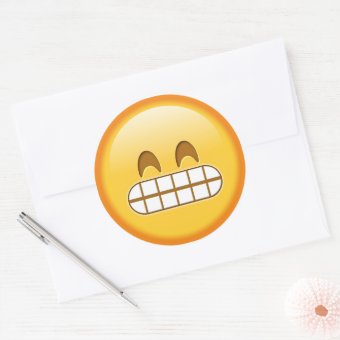 Funny Emoji Glossy Round Sticker Zazzle