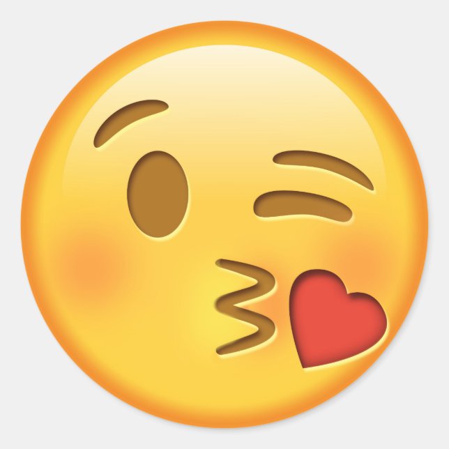 Funny emoji glossy round sticker (Front)