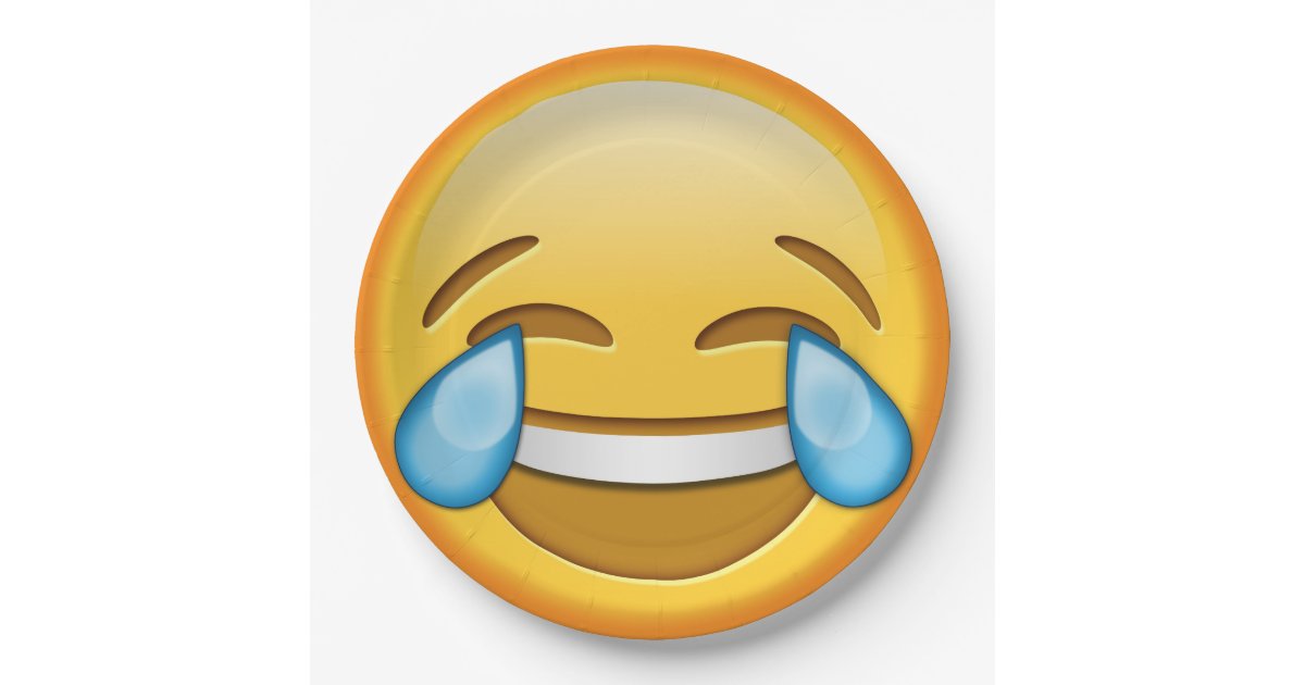  Funny  emoji  joy laughter paper plate Zazzle com