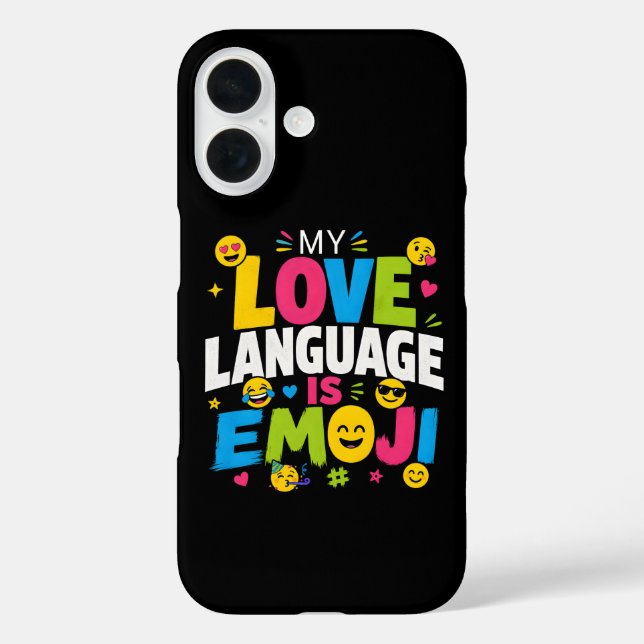 Funny Emoji Lover iPhone 16 Cases (Back)