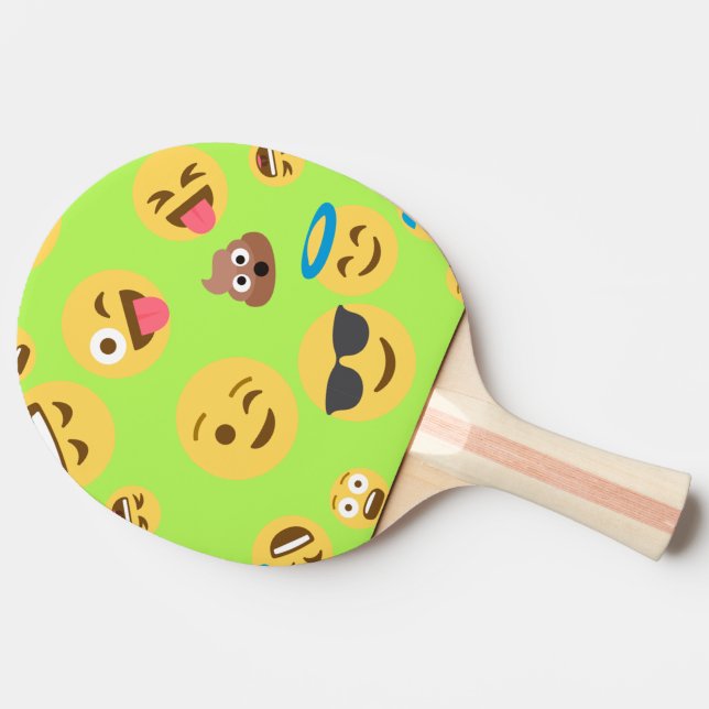Funny Emoji Pattern (green) Ping-Pong Paddle (Side)