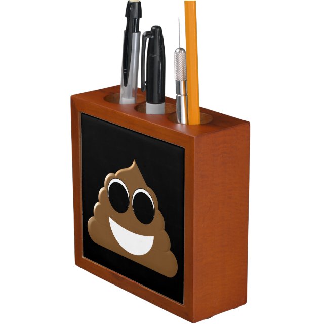 Funny Emoji Poo Pencil Holder (In Situ)