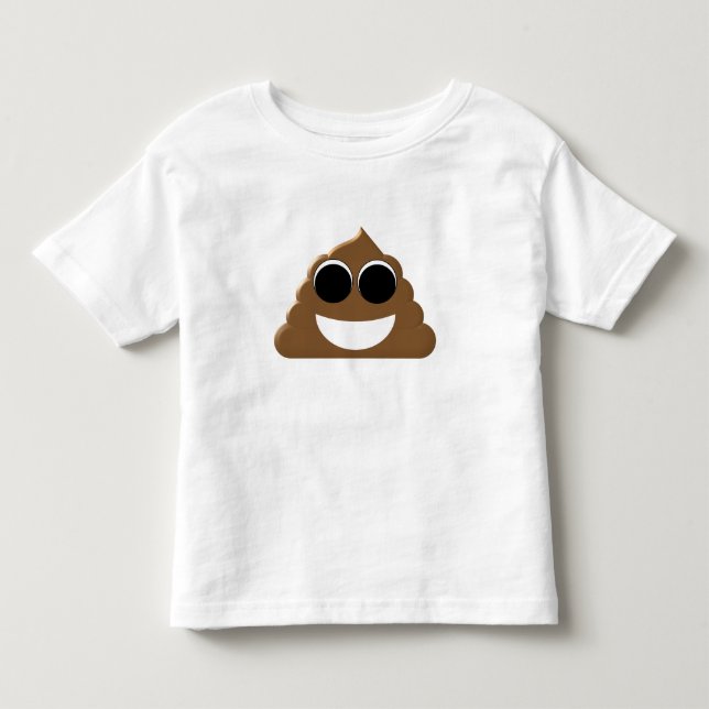 Funny Emoji Poo Toddler T-shirt (Front)